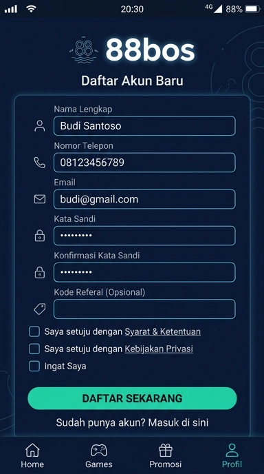 Panduan Lengkap Registrasi Akun 88bos untuk Pengguna Android