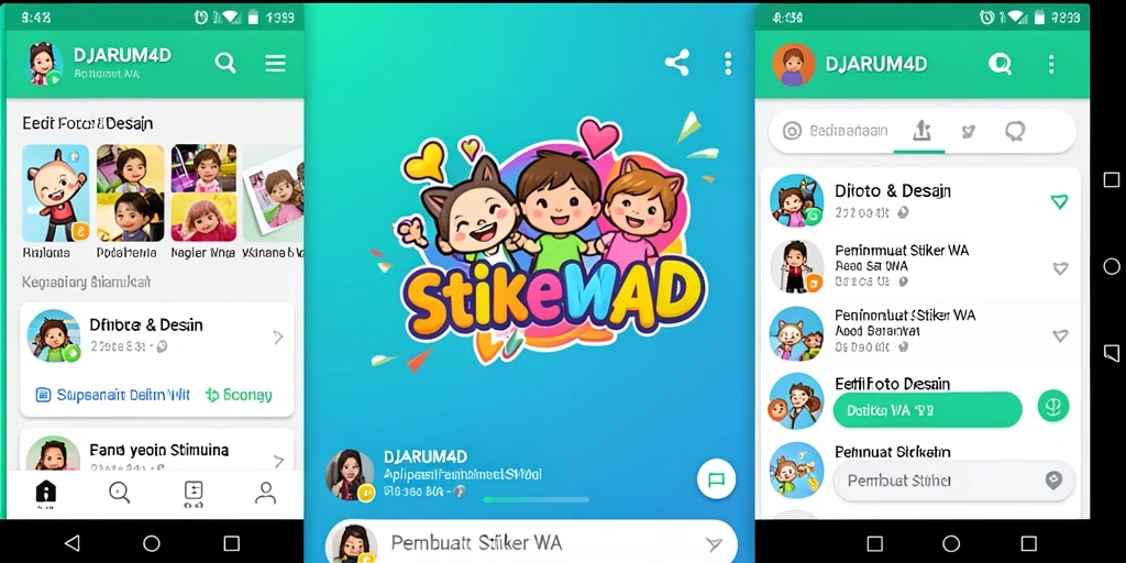 Screenshot utama DJARUM4D menampilkan antarmuka pembuat stiker WA yang mudah digunakan.