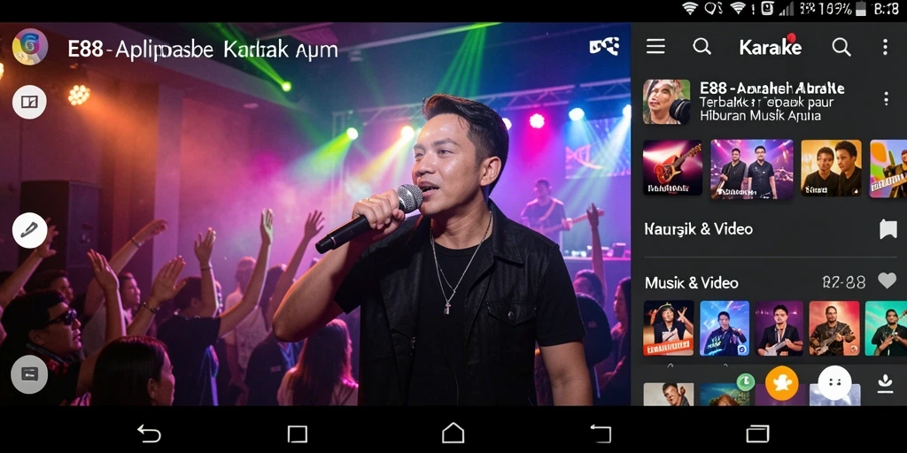 Antarmuka E88 yang mudah digunakan untuk karaoke.