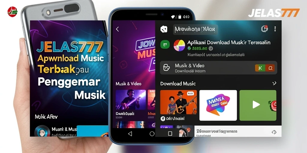 Tampilan antarmuka JELAS777 untuk mengunduh musik dengan mudah.