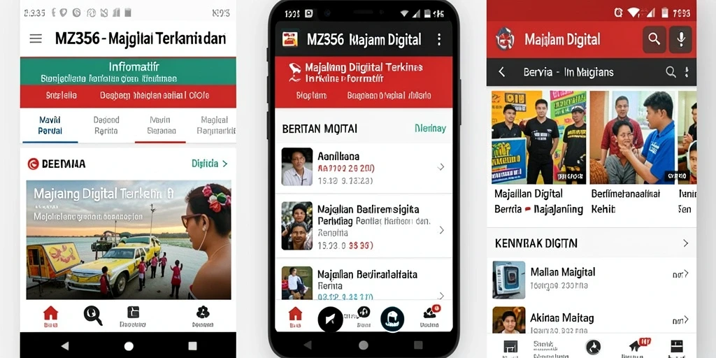 Tampilan antarmuka aplikasi MZ356 dengan berita terbaru.