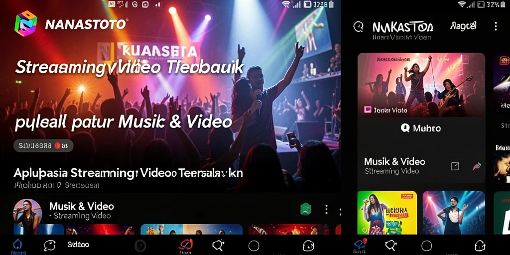 Tampilan antarmuka aplikasi NANASTOTO untuk streaming video.