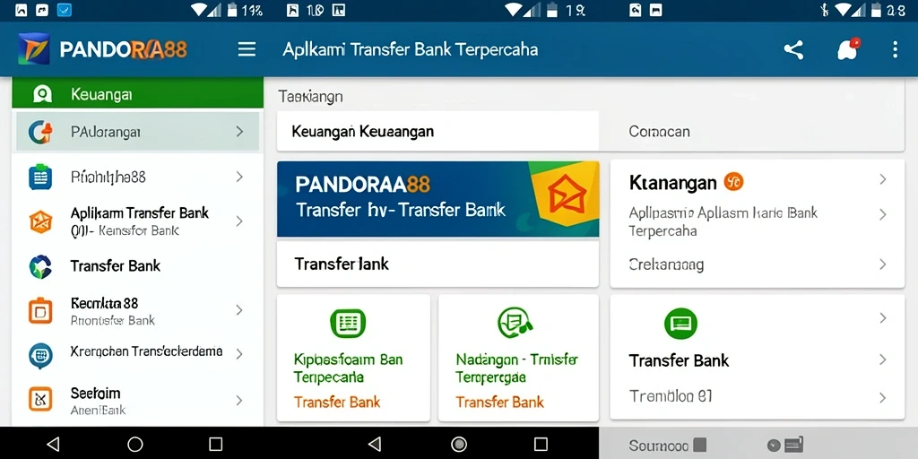 Antarmuka pengguna PANDORA88 untuk fungsi Transfer Bank yang intuitif.