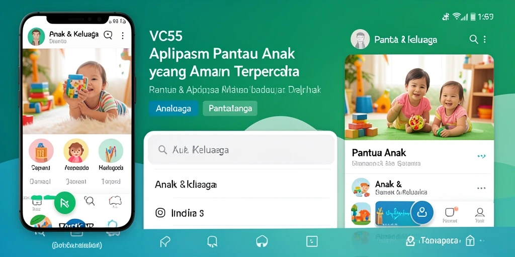 Antarmuka VC55 yang intuitif untuk memantau anak dengan mudah.